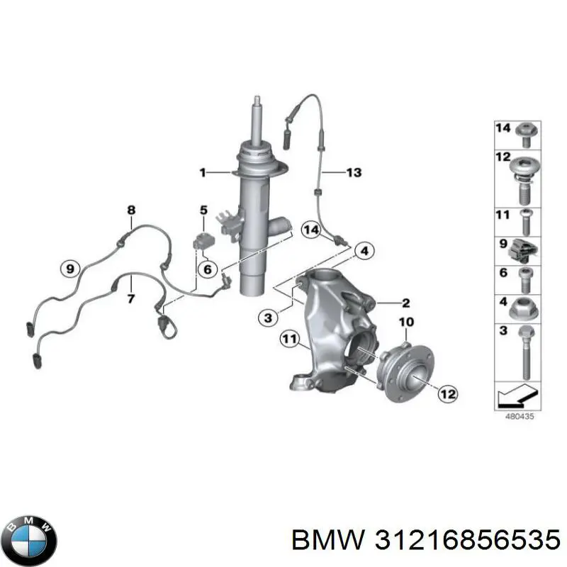 31216856535 BMW Цапфа передня ліва