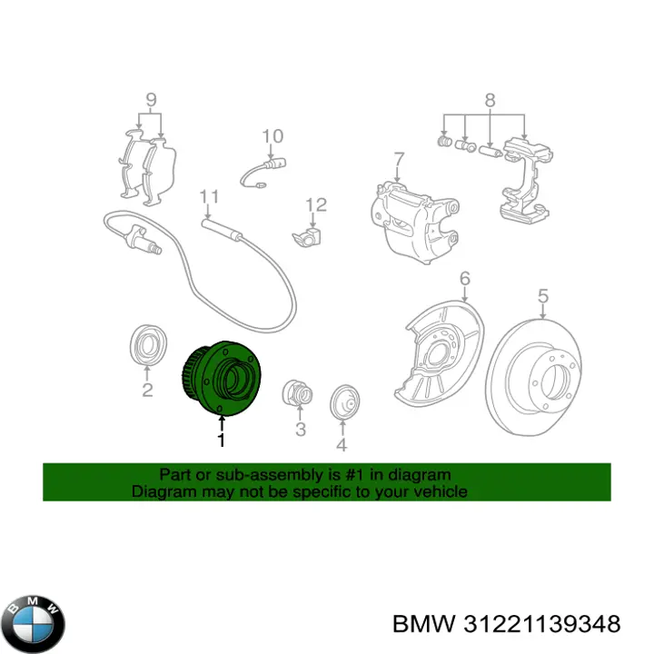 Маточина переднього колеса BMW 31221139348
