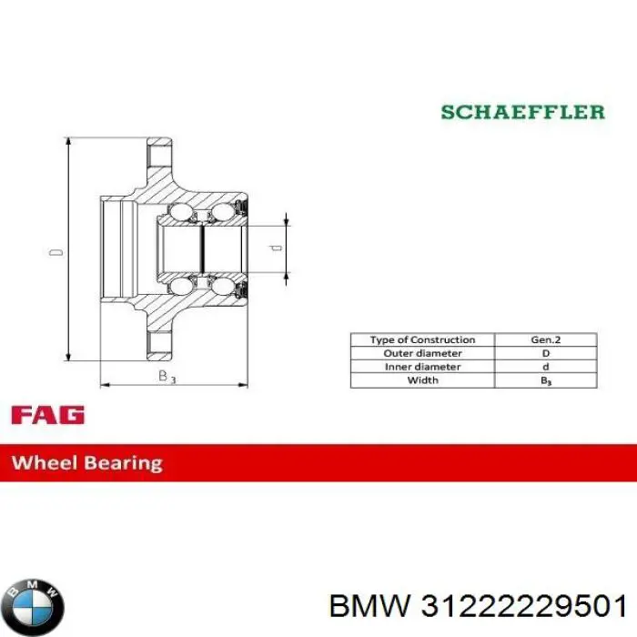 Купити 31222229501 BMW Маточини передніх коліс