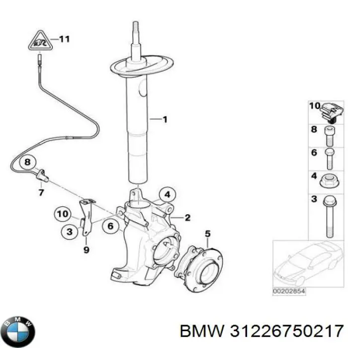 Маточина колеса передня BMW 31226750217 ціна, від 51.93 USD