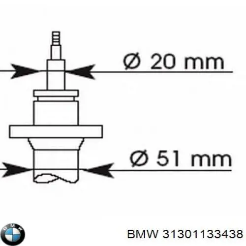 Стойка амортизатора передняя BMW 31301133438 ціна, від 66.42 USD