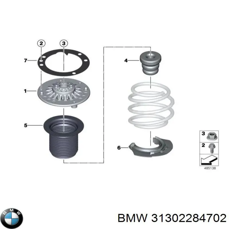 Опора амортизатора заднього 31302284702 BMW