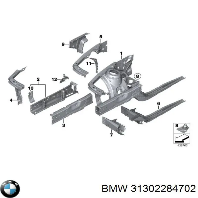 Опора амортизатора заднього BMW 31302284702 ціна, від 152.70 USD