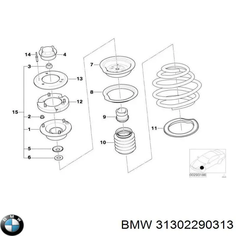 Пильник амортизатора переднього BMW 31302290313 ціна, від 36.39 USD