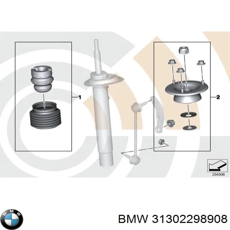 Пильник амортизатора переднього BMW 31302298908 ціна, від 37.72 USD