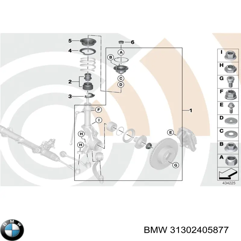 31302405877 BMW Пильник стійки передньої