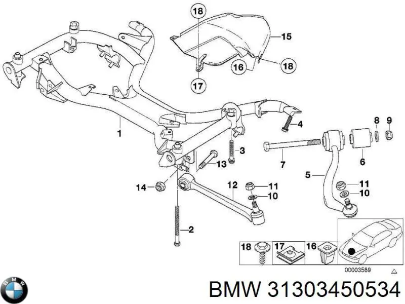 31303450534 BMW Прокладка кронштейна маслянного фільтра