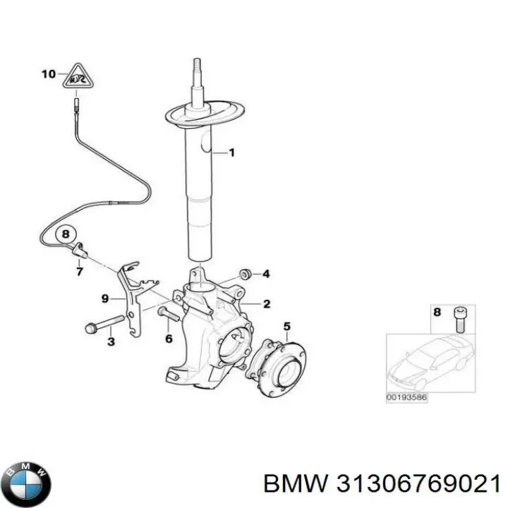 Амортизатор передній, лівий 31306769021 BMW