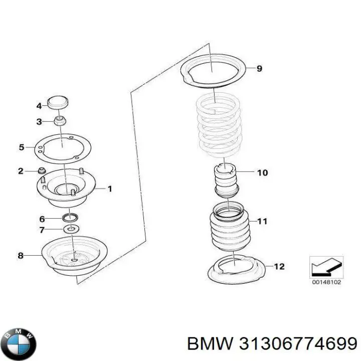 Буфер-відбійник амортизатора переднього 31306774699 BMW