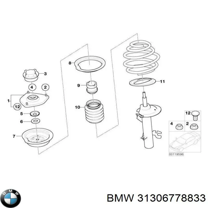 Купити 31306778833 BMW Опора амортизатора переднього
