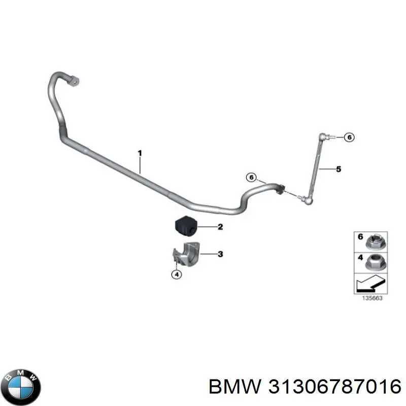 Купити 31306787016 BMW Хомут кріплення втулки стабілізатора, переднього