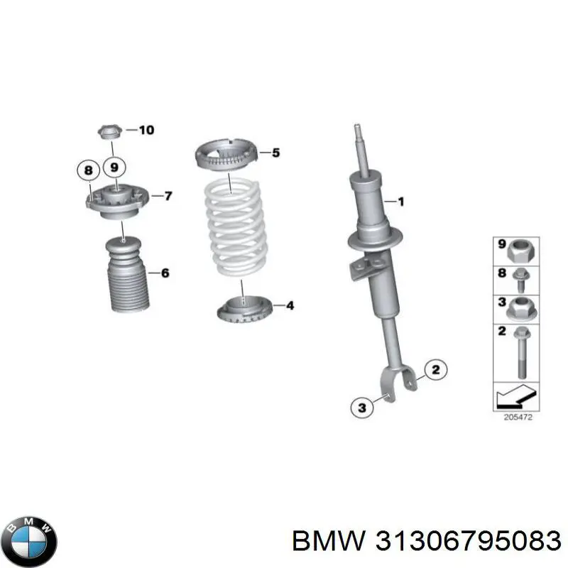 31306795083 BMW Кріплення переднього амортизатора
