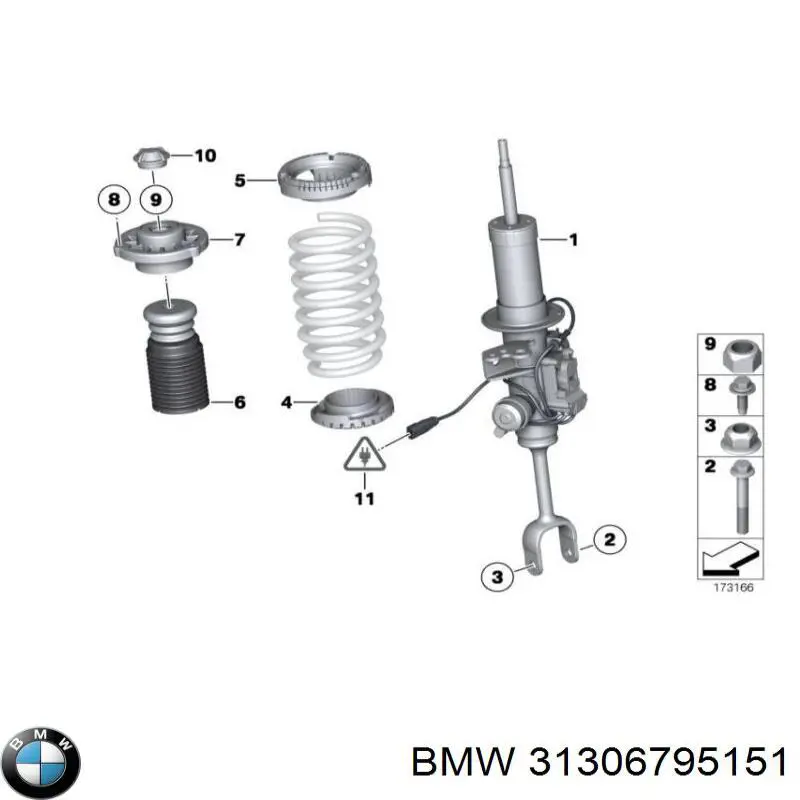 Купити 31306795151 BMW Болт кріплення амортизатора переднього