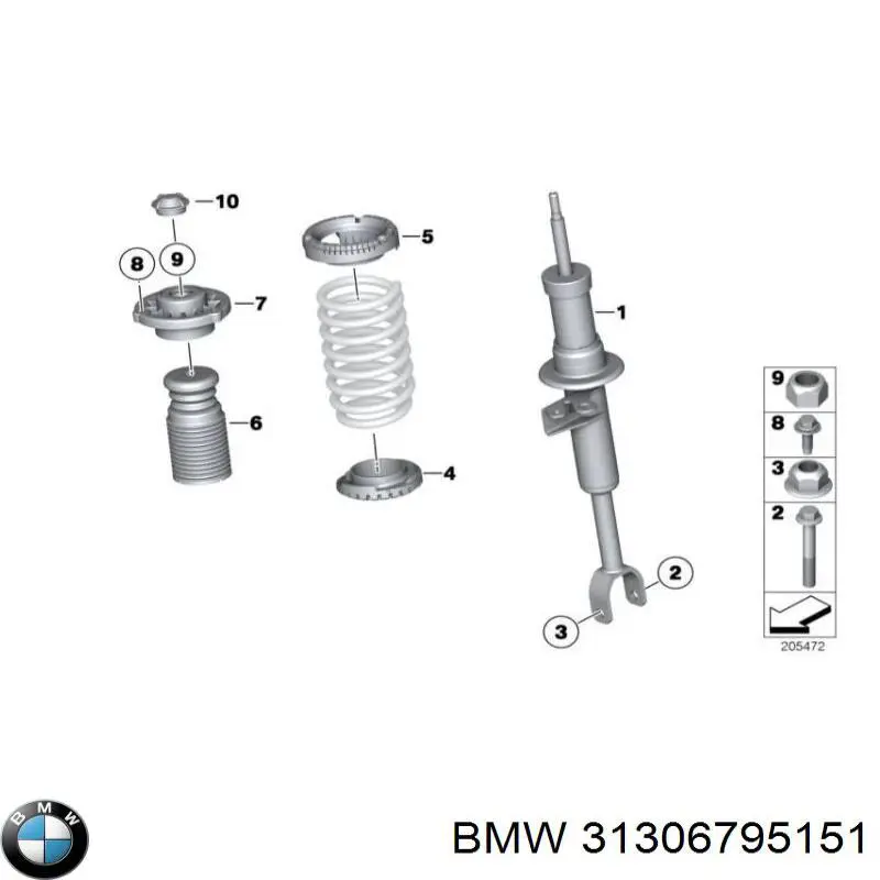 31306795151 BMW Болт кріплення амортизатора переднього