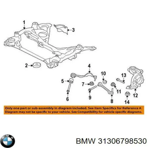Болт переднього важеля BMW 31306798530 ціна, від 4.71 USD