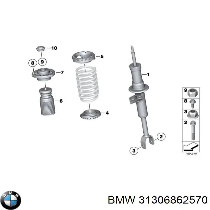 Проставка (гумове кільце) пружини передньої, нижня BMW 31306862570 ціна, від 6.33 USD