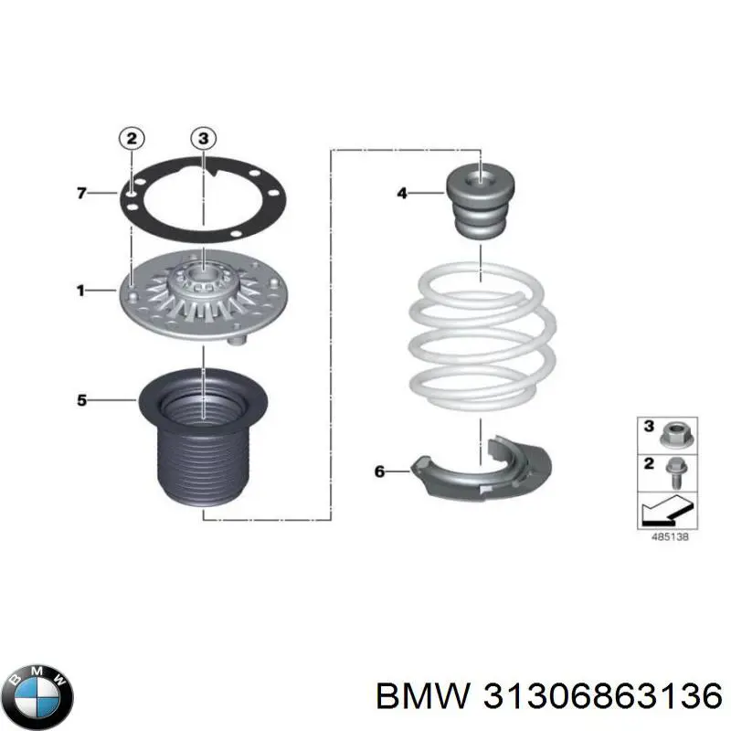 Купити 31306863136 BMW Опора амортизатора заднього