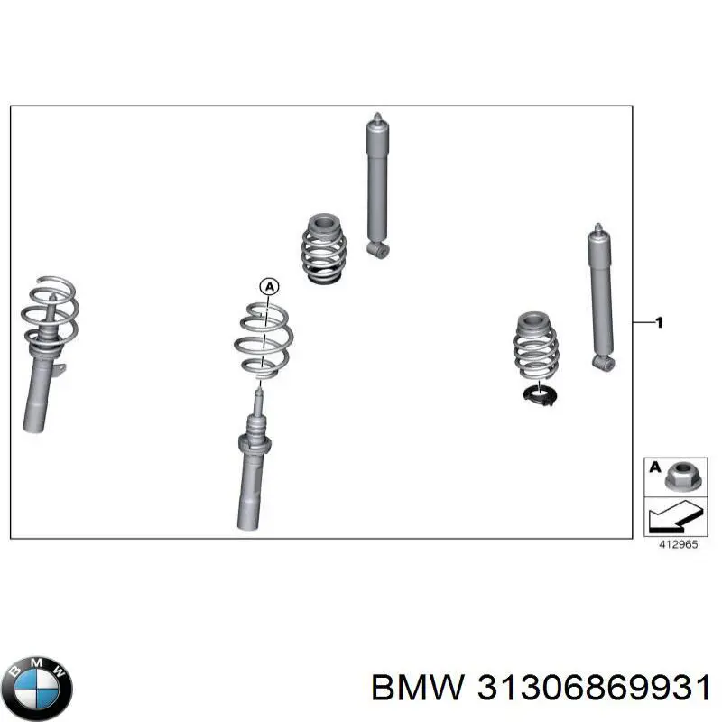 Болт переднього важеля, нижнього 31306869931 BMW