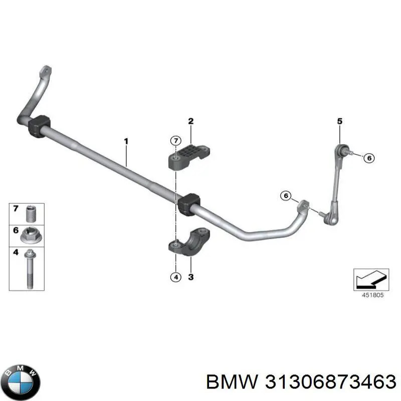 31306873463 BMW Стабілізатор передньої підвіски