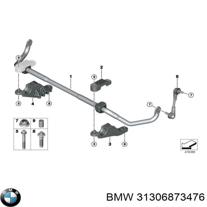31306873476 BMW Стабілізатор передньої підвіски