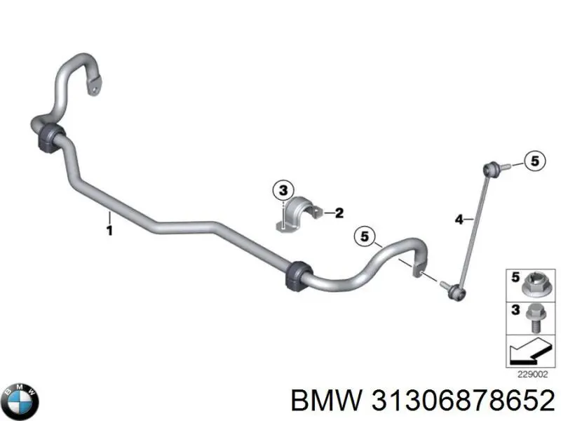 31306878652 BMW Солдатик стабілізатора, переднього, правий