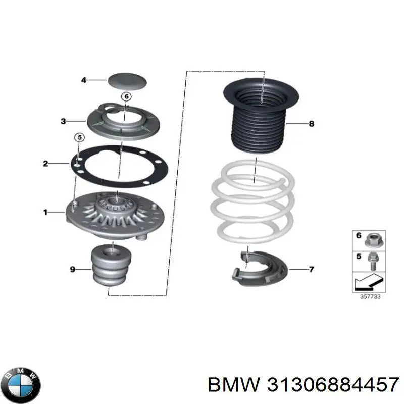 Опора амортизатора переднього 31306884457 BMW