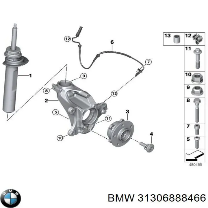 Амортизатор передній, правий Sachs 319608 ціна, від 110.11 USD