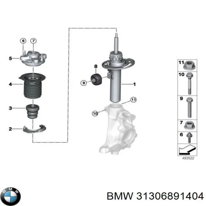 31306891404 BMW Буфер-відбійник амортизатора переднього