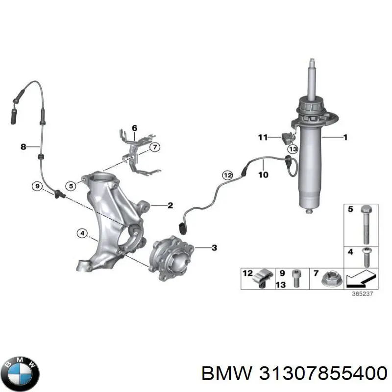 31307855400 BMW Болт переднього важеля