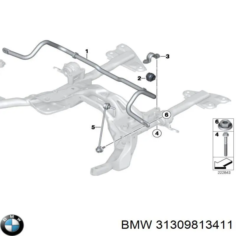 Купити 31359805432 BMW Подушка стабілізатора передня