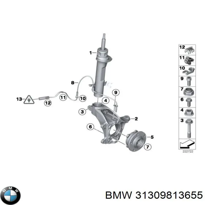 Амортизатор передньої підвіски, лівий BMW 31309813655 ціна, від 77.59 USD