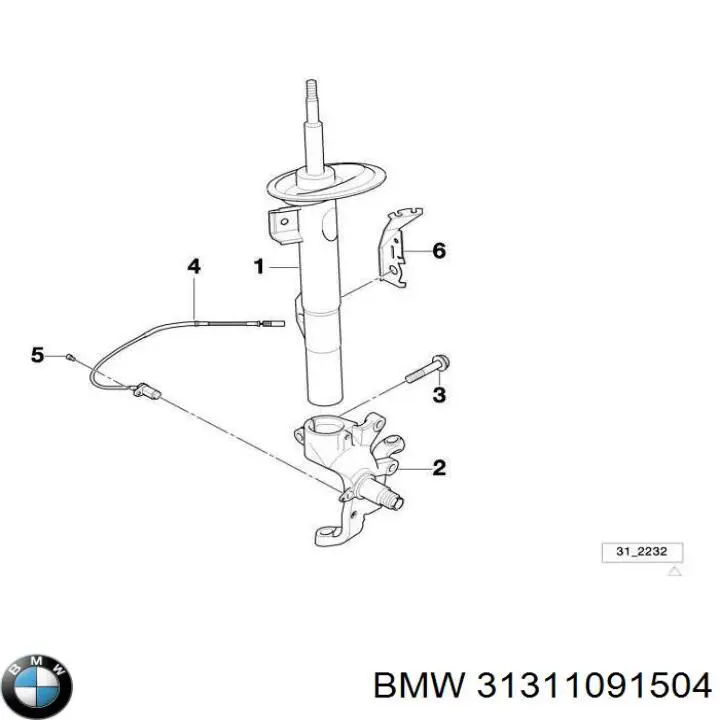 31311091504 BMW Амортизатор передньої підвіски