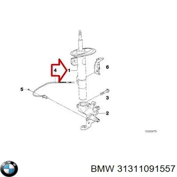 Амортизатор передньої підвіски, лівий BMW 31311091557 ціна, від 1273.27 USD