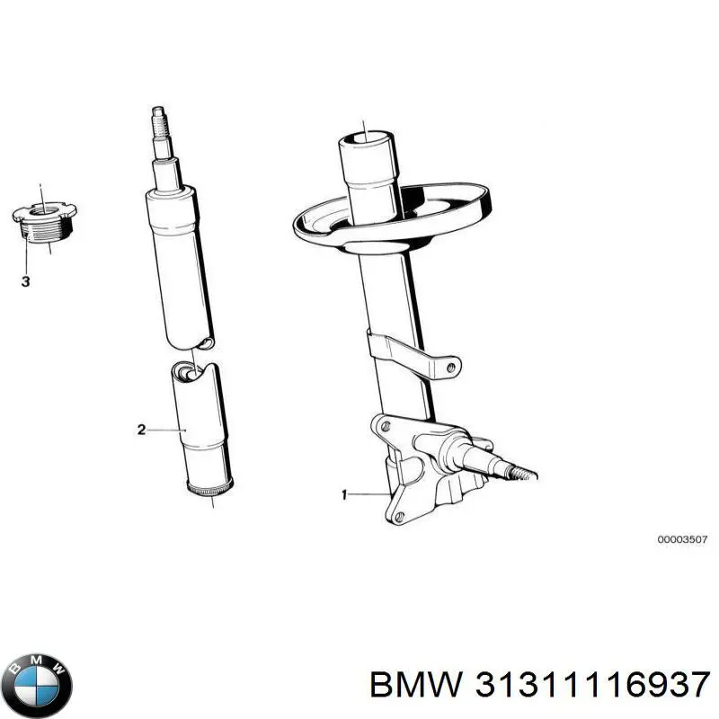 Амортизатор передньої підвіски, лівий BMW 31311116937 ціна, від 263.92 USD
