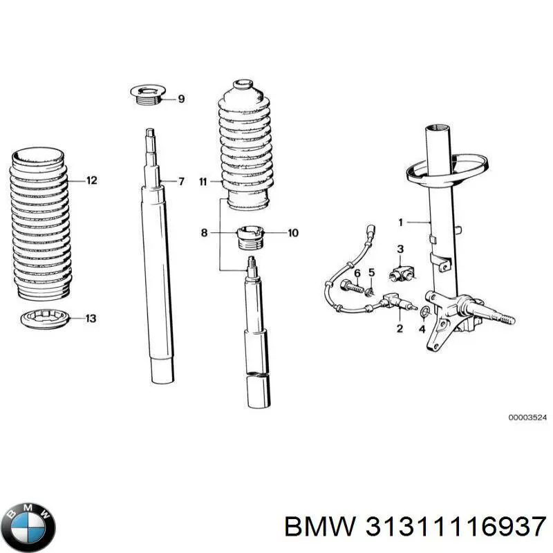 Купити 31311116937 BMW Амортизатора передній лівий