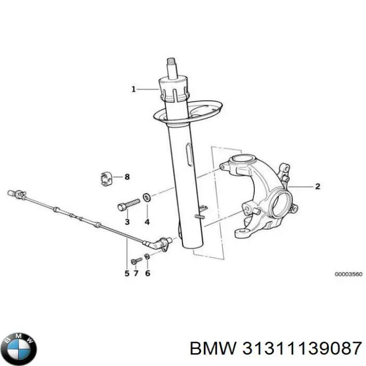 31311139087 BMW Ліва передня стійка