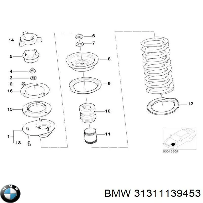 Гайка штока амортизатора переднього BMW 31311139453 ціна, від 2.51 USD