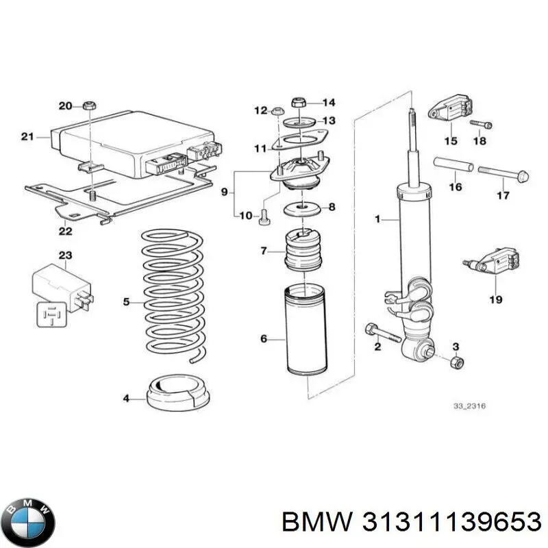 Амортизатор передньої підвіски, лівий на BMW 8 (E31)