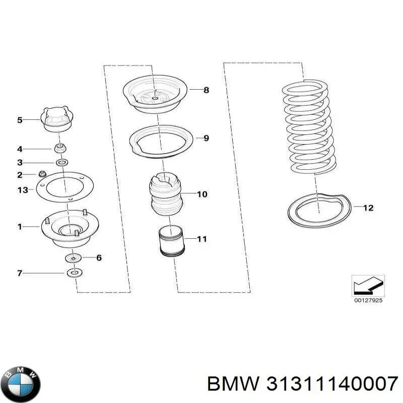 Амортизатор передньої підвіски, лівий BMW 31311140007 ціна, від 1565.59 USD