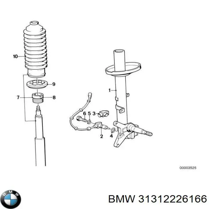31312226166 BMW Ліва передня стійка