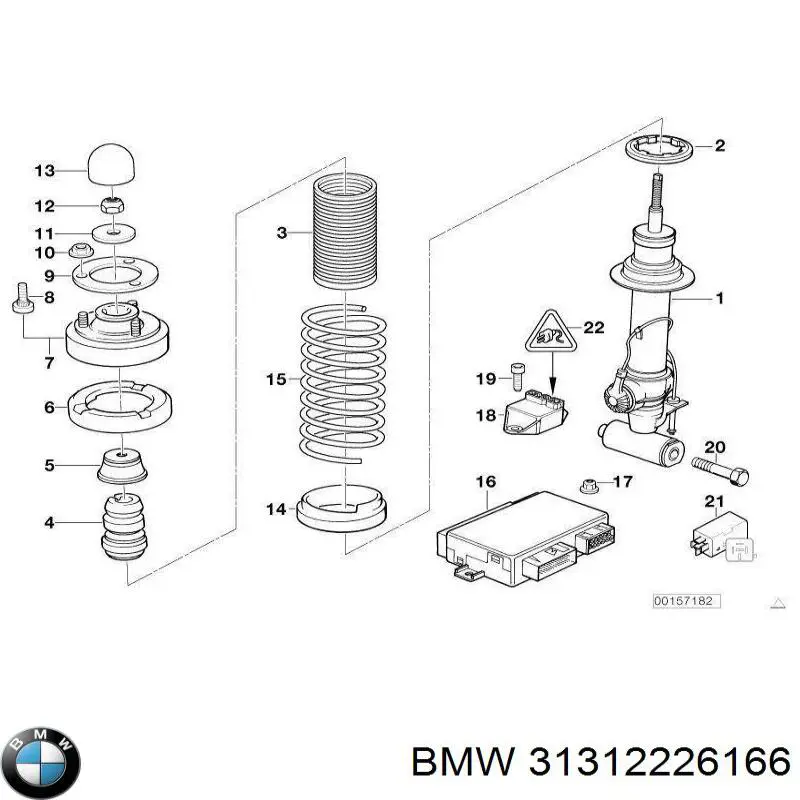 Амортизатор передньої підвіски, лівий BMW 31312226166 ціна, від 25.34 USD