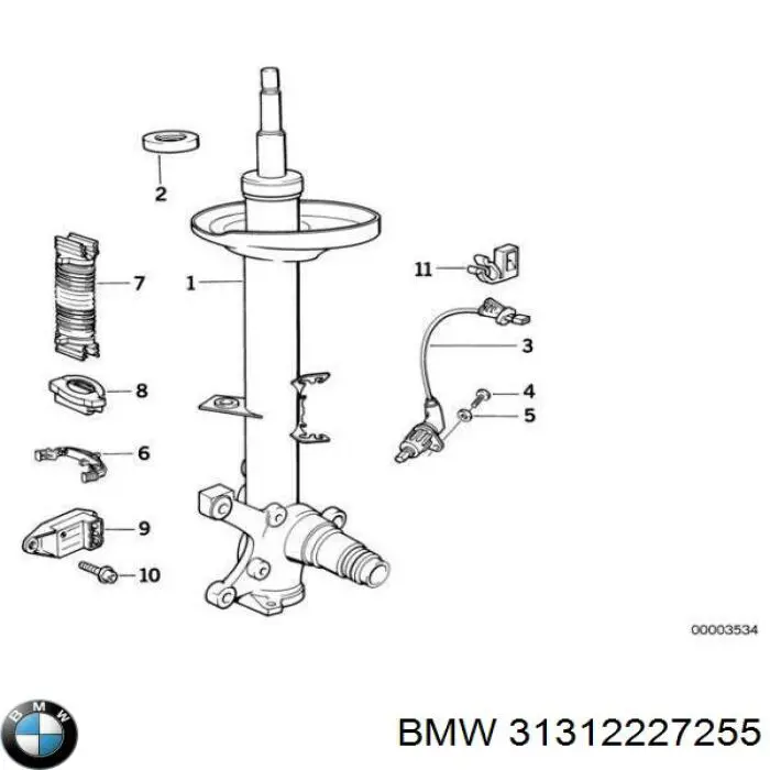 Купити 31312227255 BMW Амортизатора передній лівий