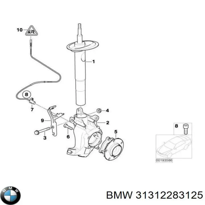 Амортизатор передній 31312283125 BMW