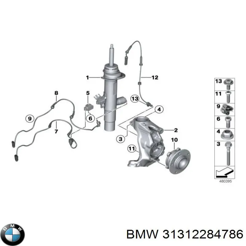 Купити 31312284786 BMW Амортизатор передній, правий