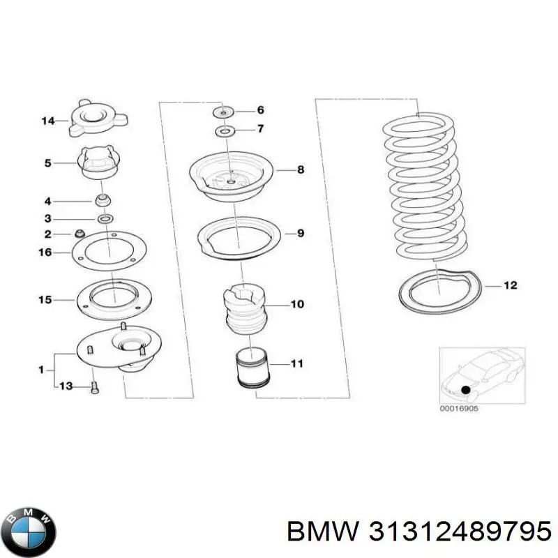 Проставка опори переднього амортизатора BMW 31312489795 ціна, від 37.23 USD