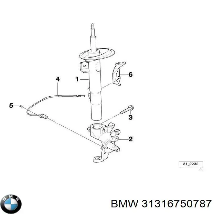 Купити 31316750787 BMW Амортизатора передній лівий
