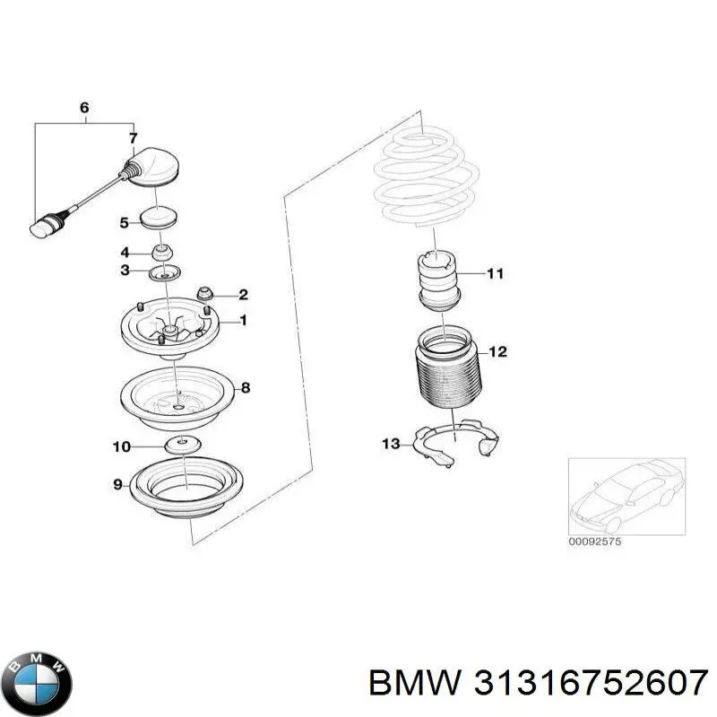 Кришка опори амортизатора переднього BMW 31316752607 ціна, від 20.46 USD