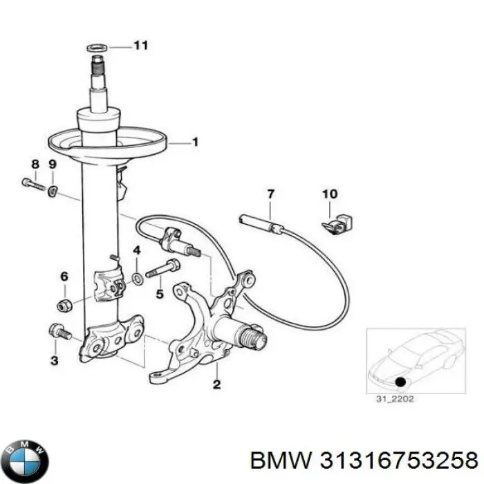 31316753258 BMW Амортизатор передньої підвіски