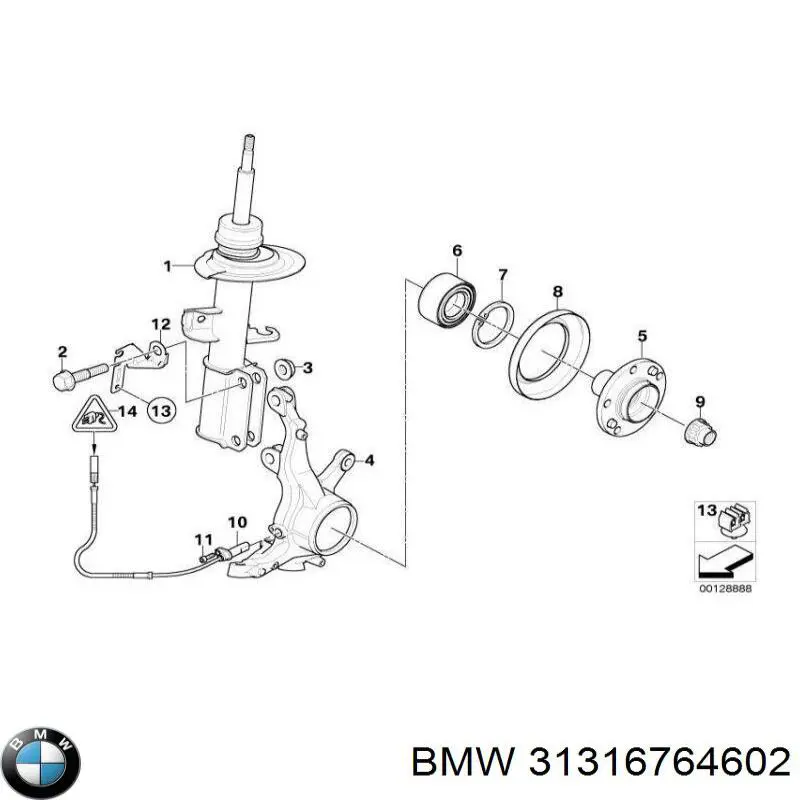 Купити 31316764602 BMW Амортизатор передній, правий