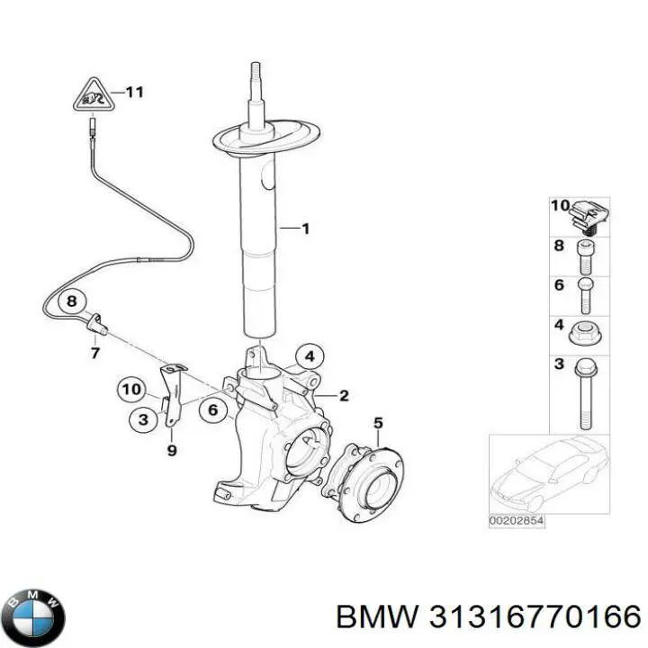 Купити 31316770166 BMW Амортизатор передній, правий